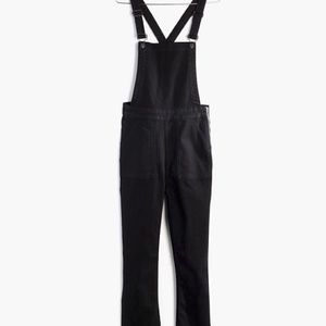 Madewell Black Denim Flare Overalls